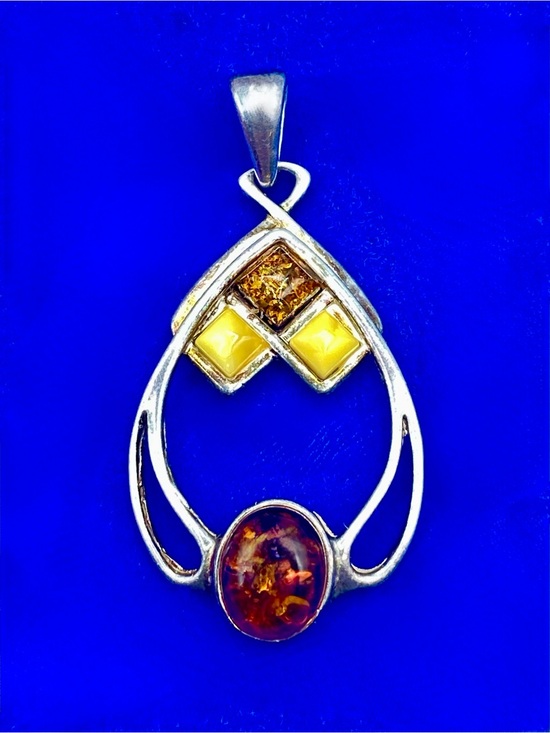 Jewelry - Baltic & Butterscotch Amber Sterling Silver Pendant